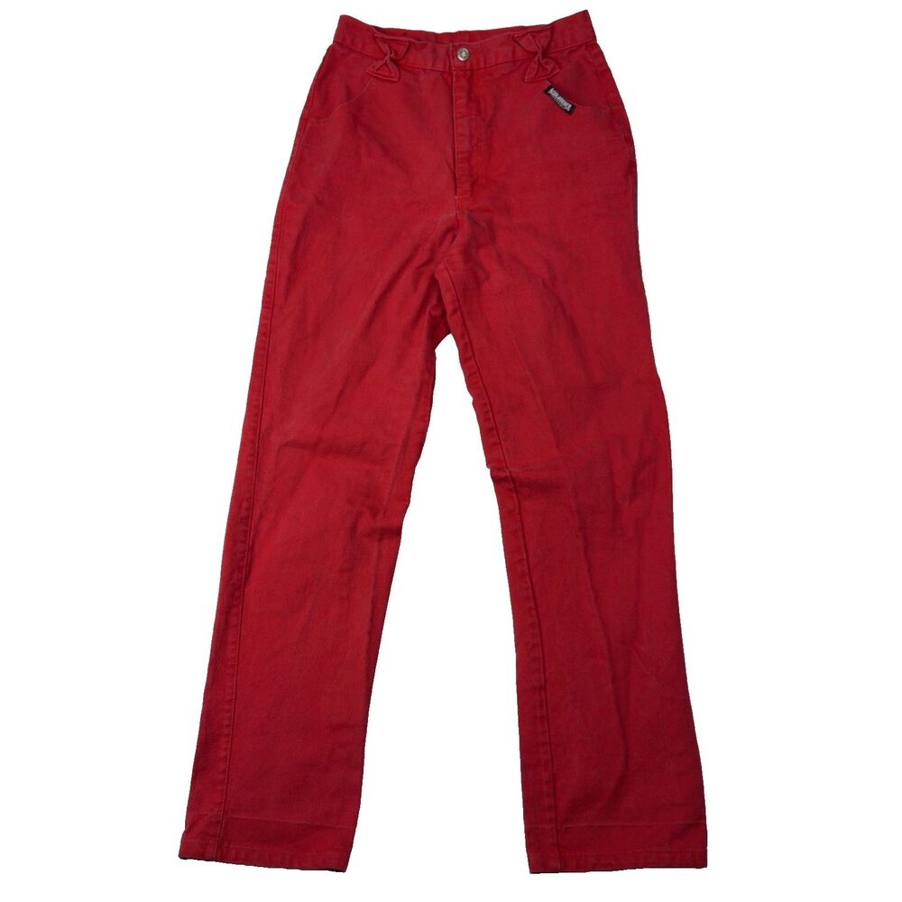 Vintage Roughrider Circle T Jeans‎ Womens 11/12 Red High Waist Bare Back Western